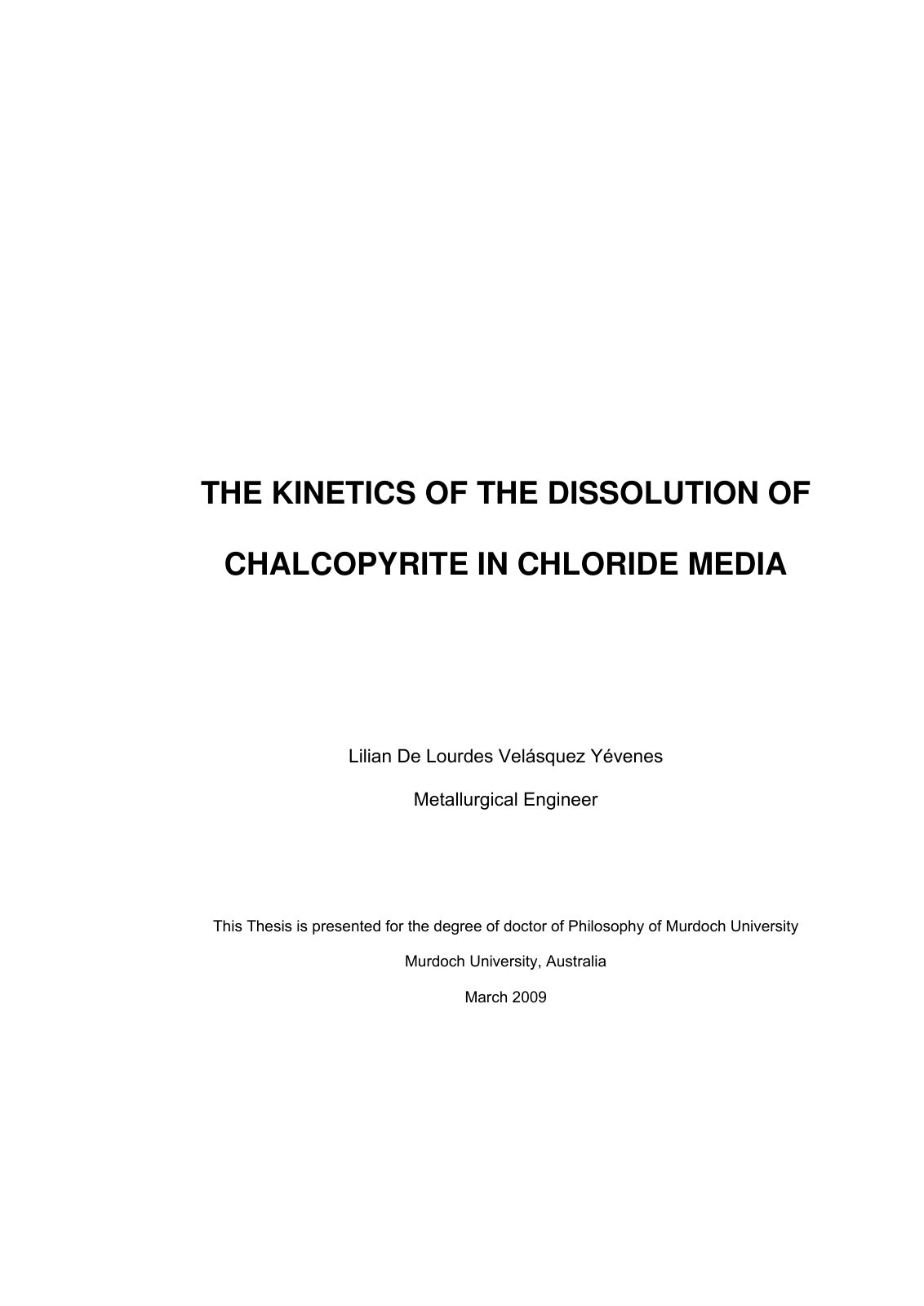 First page of THE KINETICS OF THE DISSOLUTION OF CHALC