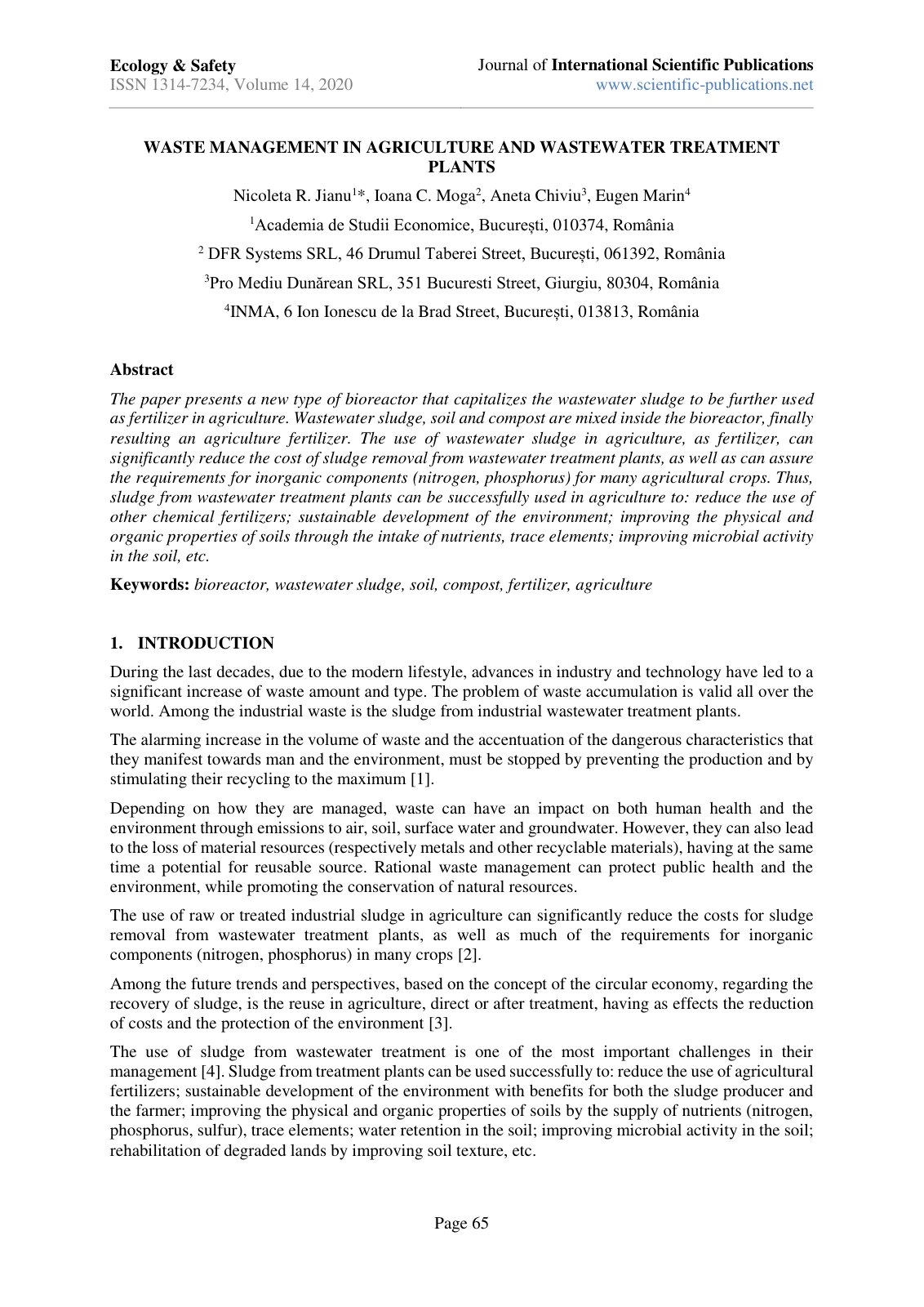 First page of Waste Management in Agriculture and Wast
