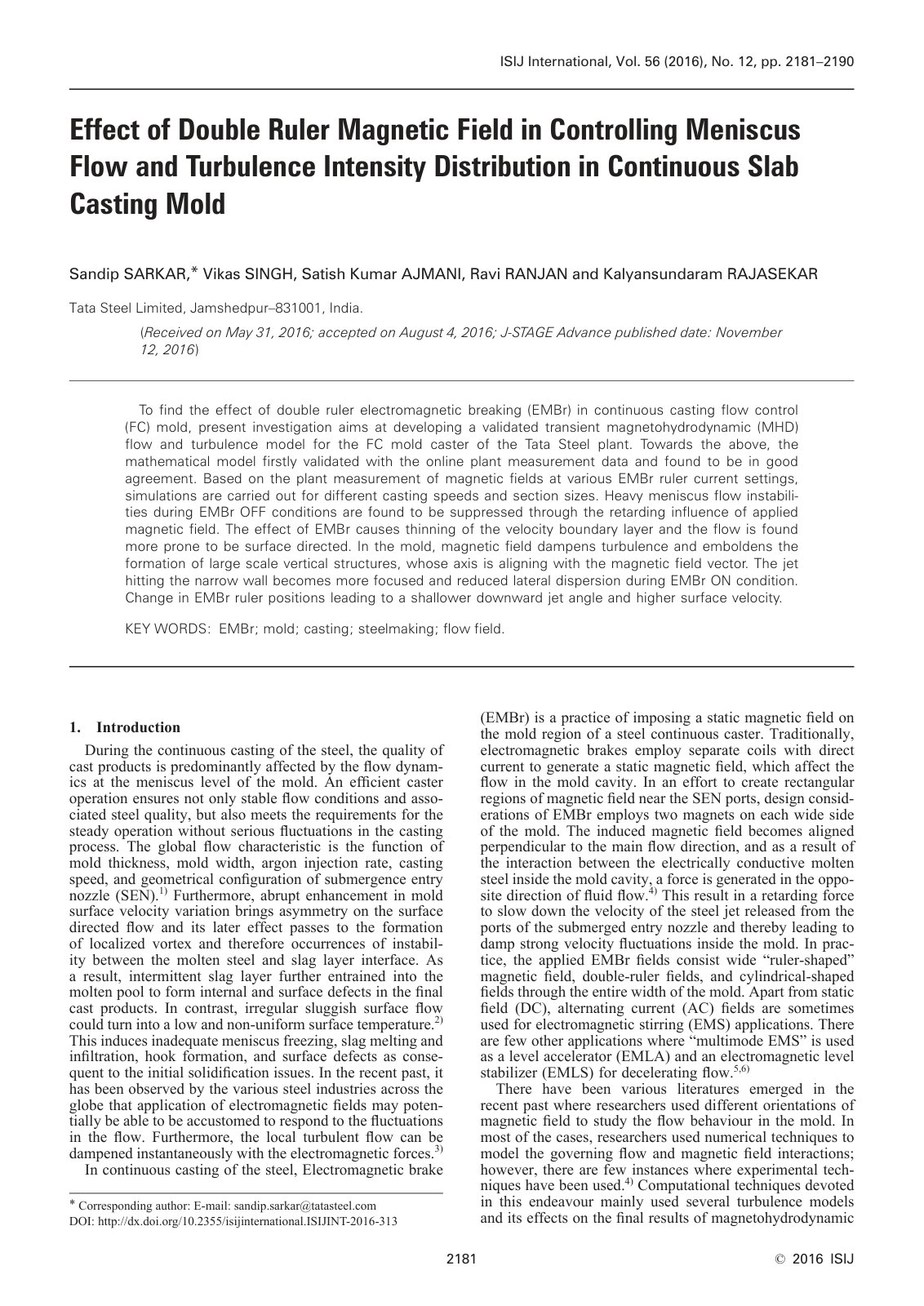 First page of Effect of Double Ruler Magnetic Field in