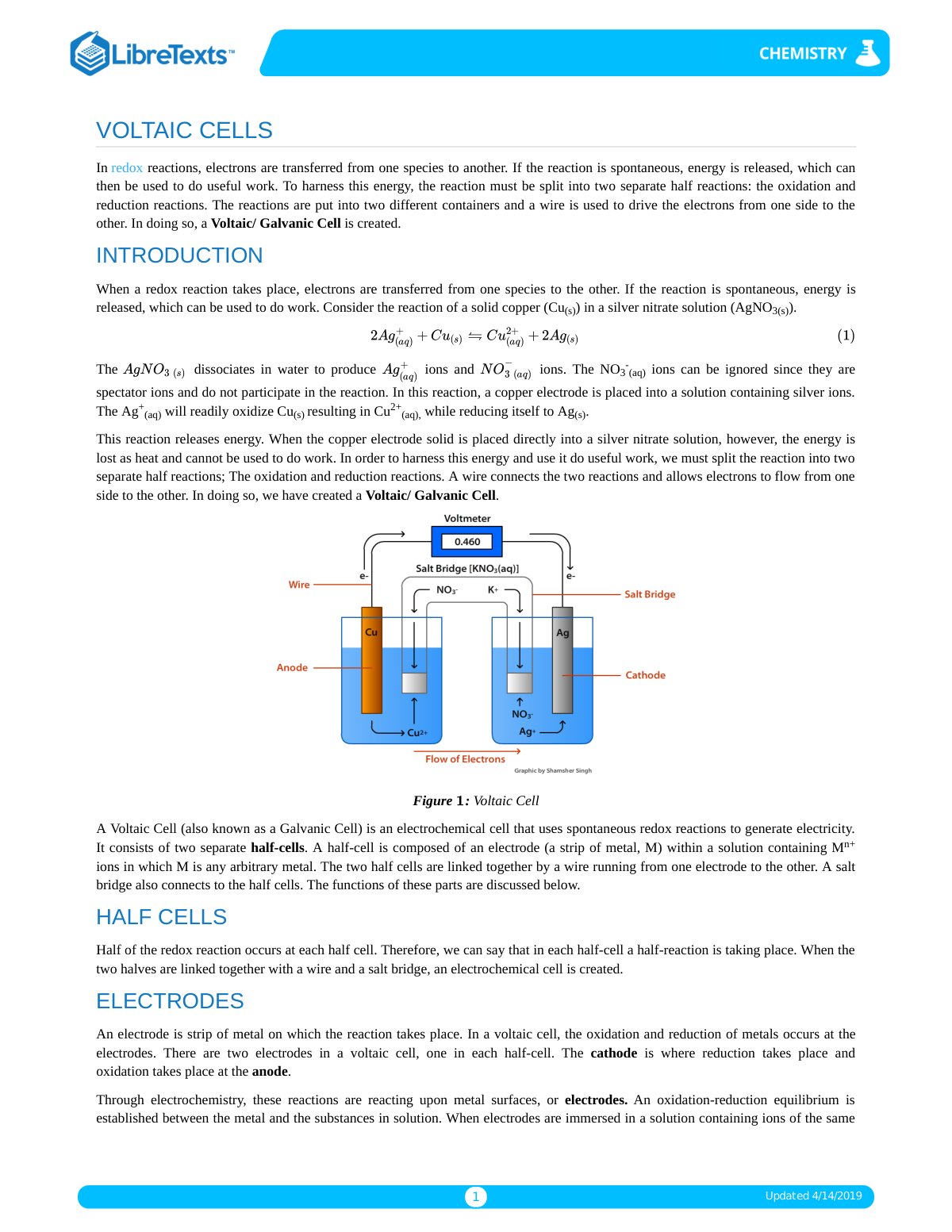 First page of Voltaic Cells