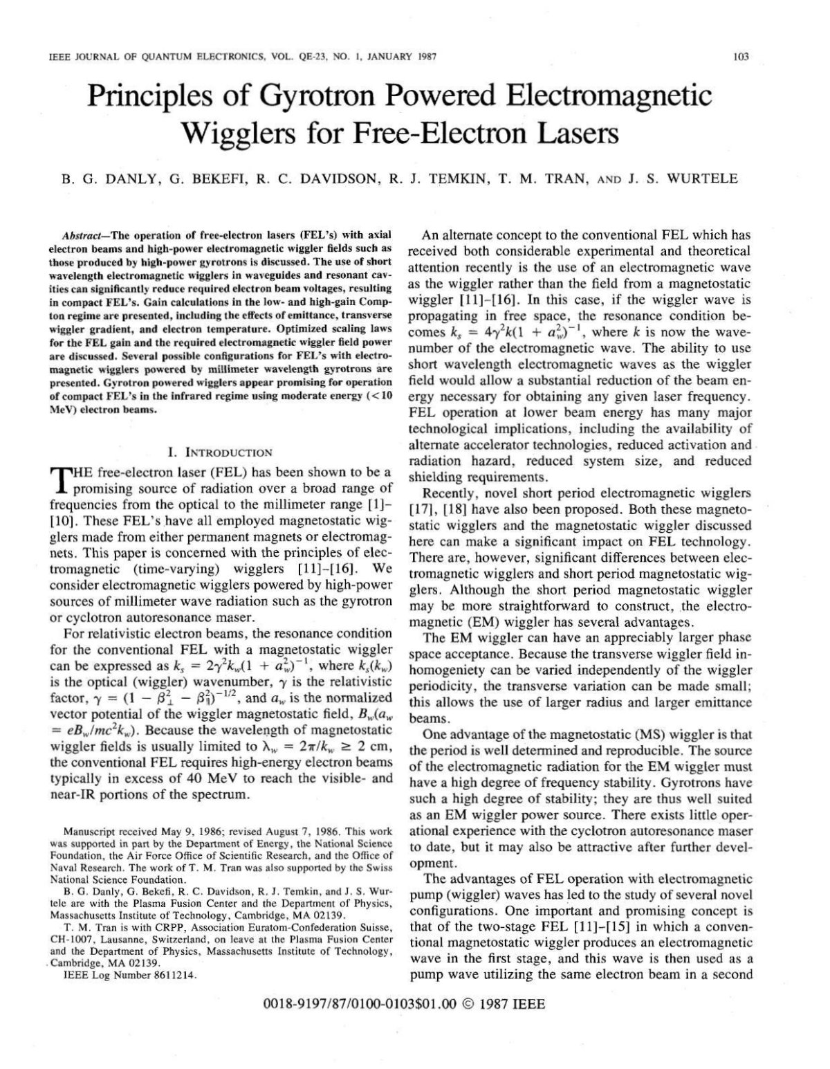 First page of Principles of gyrotron powered electroma