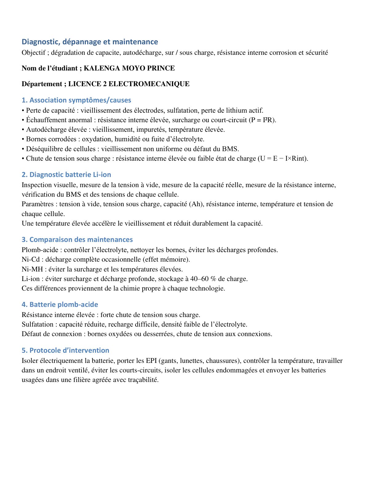 First page of tech de batterie