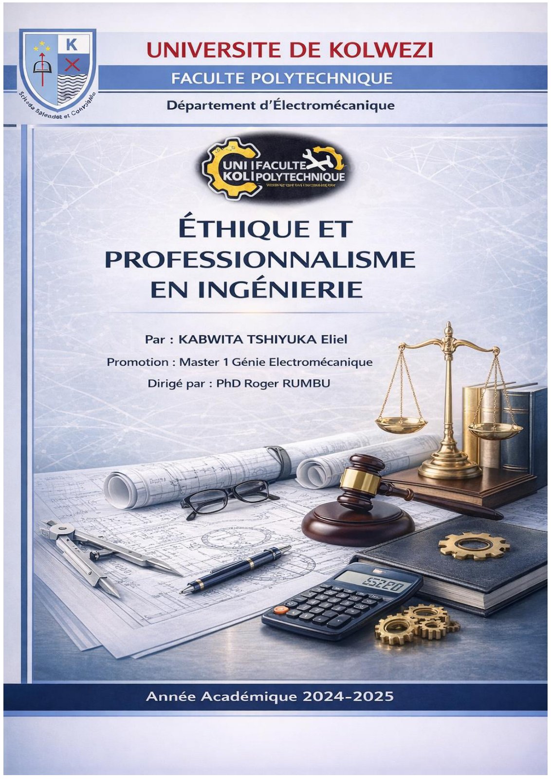First page of TP 2 KABWITA TSHIYUKA Eliel TP 02 Ethique en ingenierie