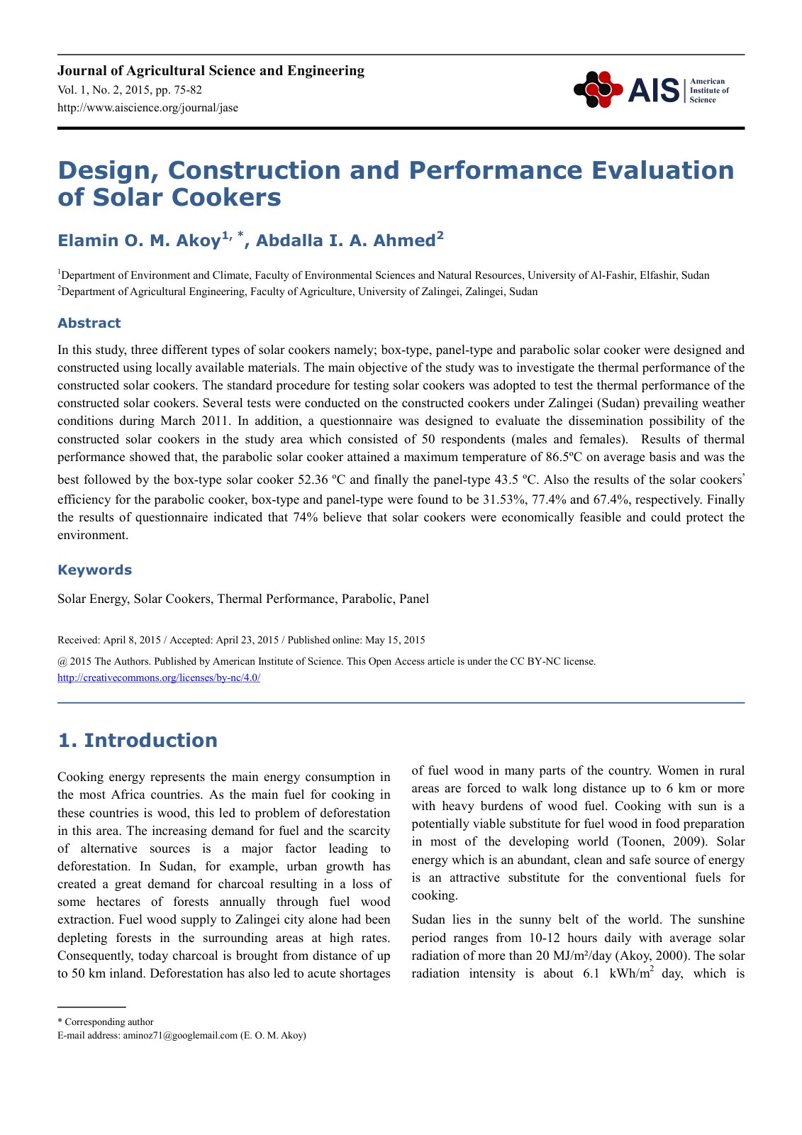 First page of Design construction and performance test