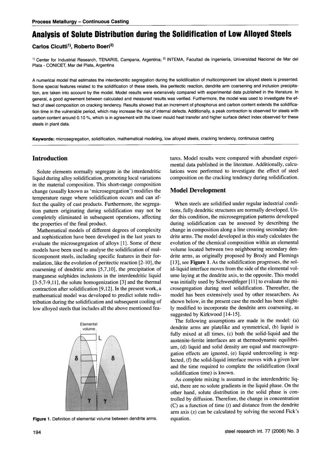 First page of Analysis of Solute Distribution during t