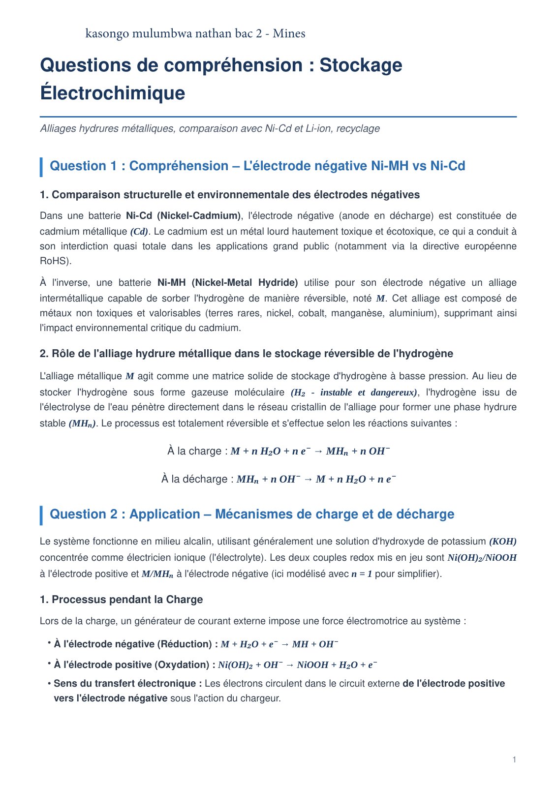 First page of solutions batteries
