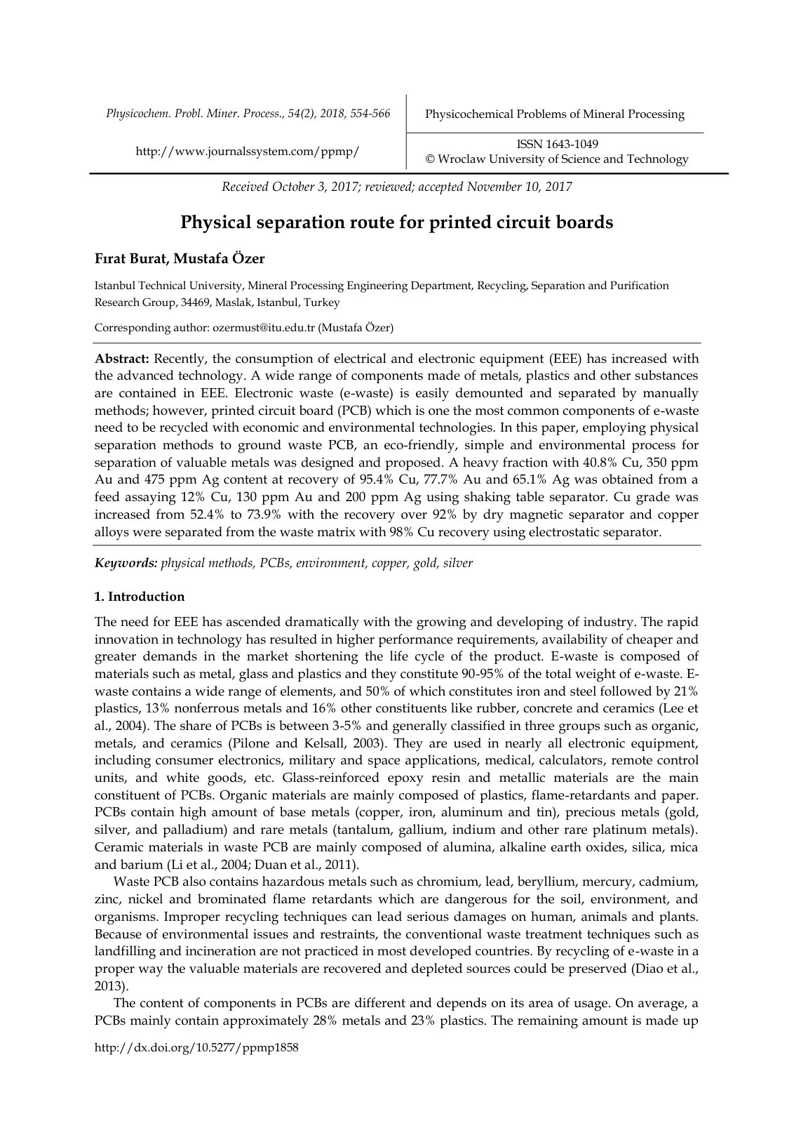 First page of Physical separation route for printed ci
