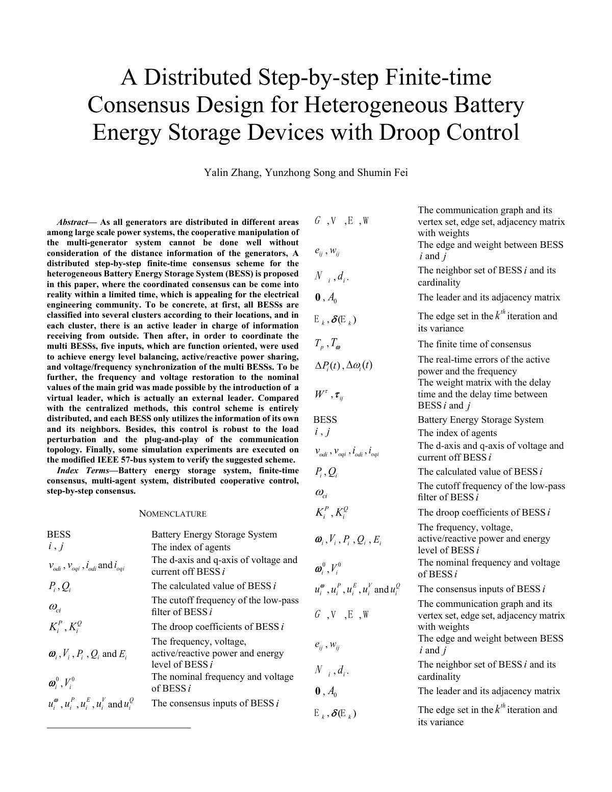 First page of Abstract— As all generators are distributed in different areas