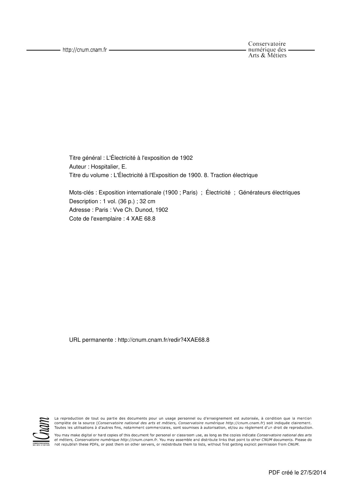 First page of cnum 8 traction