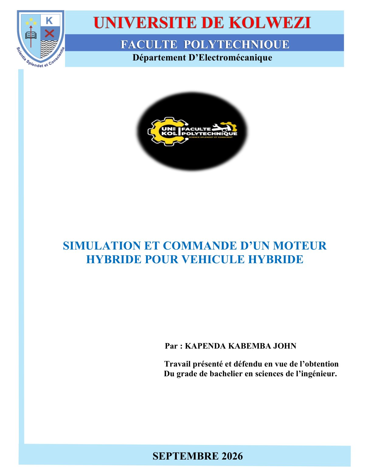 First page of SIMULATION ET COMMANDE D’UN MOTEUR HYBRIDE POUR VEHICULE HYBRIDE