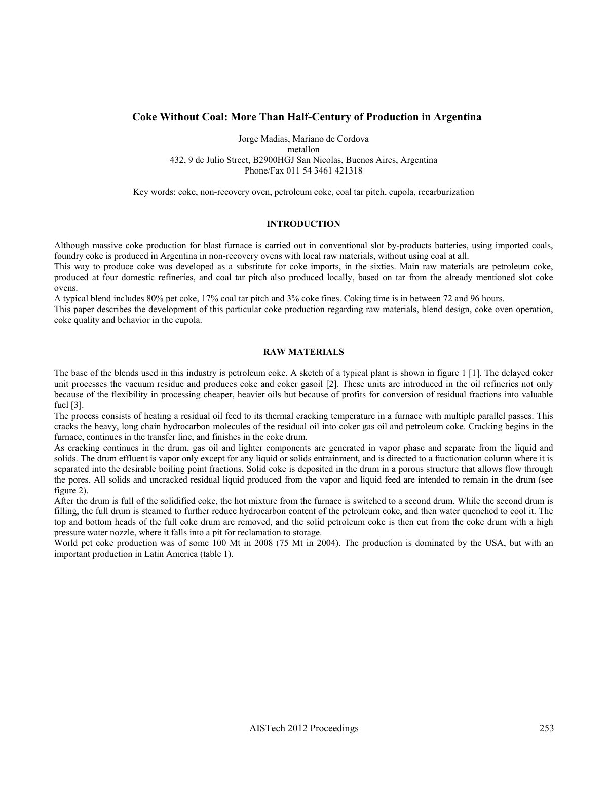 First page of Coke without coal more than half century