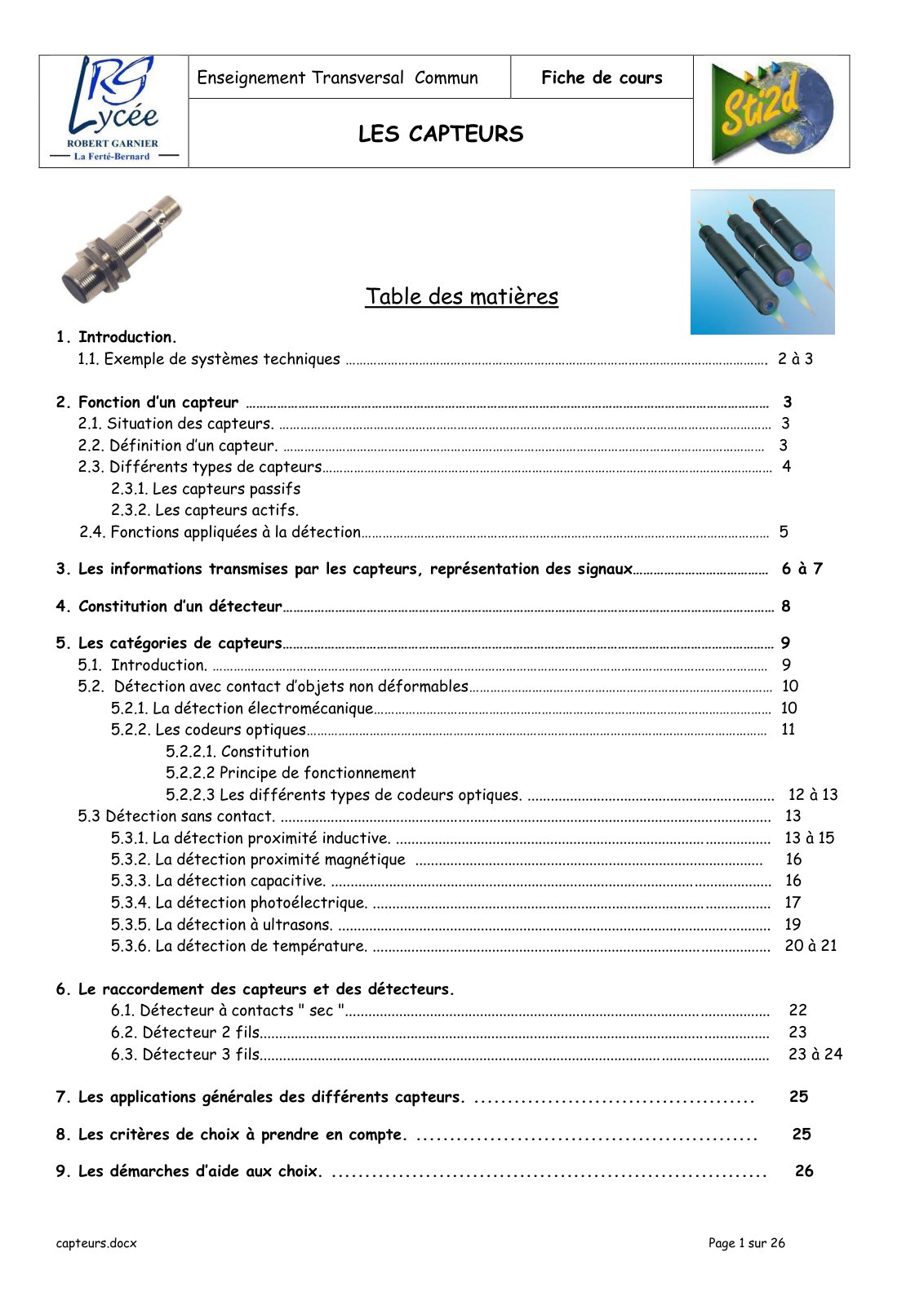 First page of capteurs4