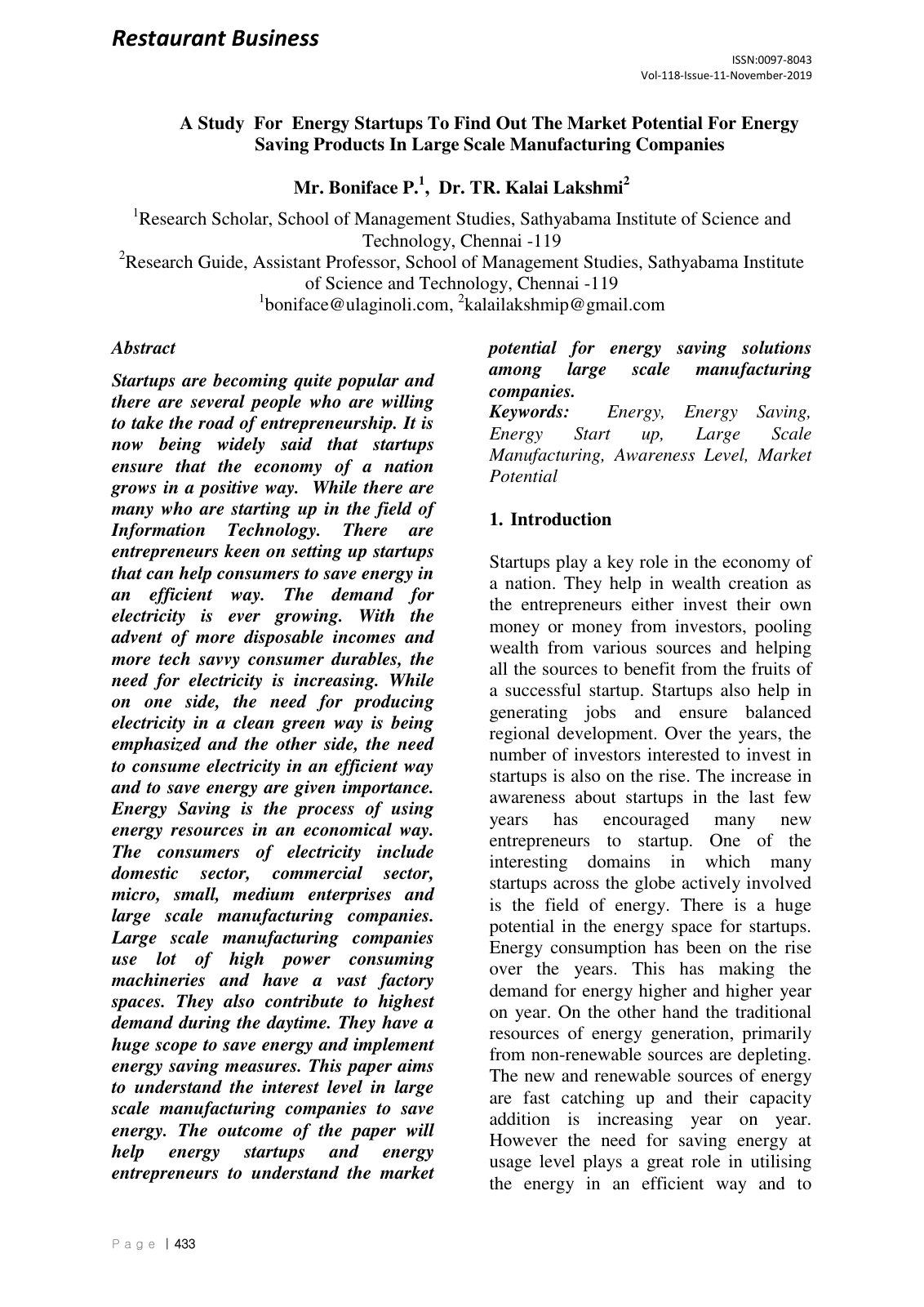 First page of A Study For Energy Startups To Find Out