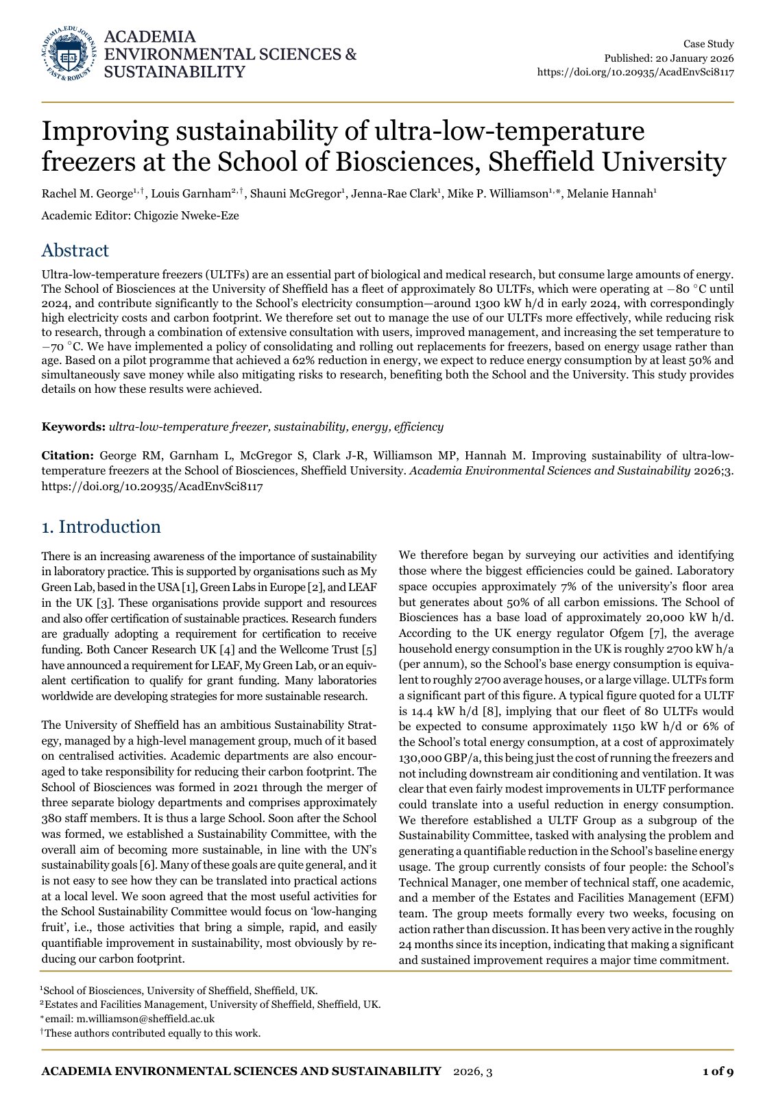 First page of Improving sustainability of ultra low te