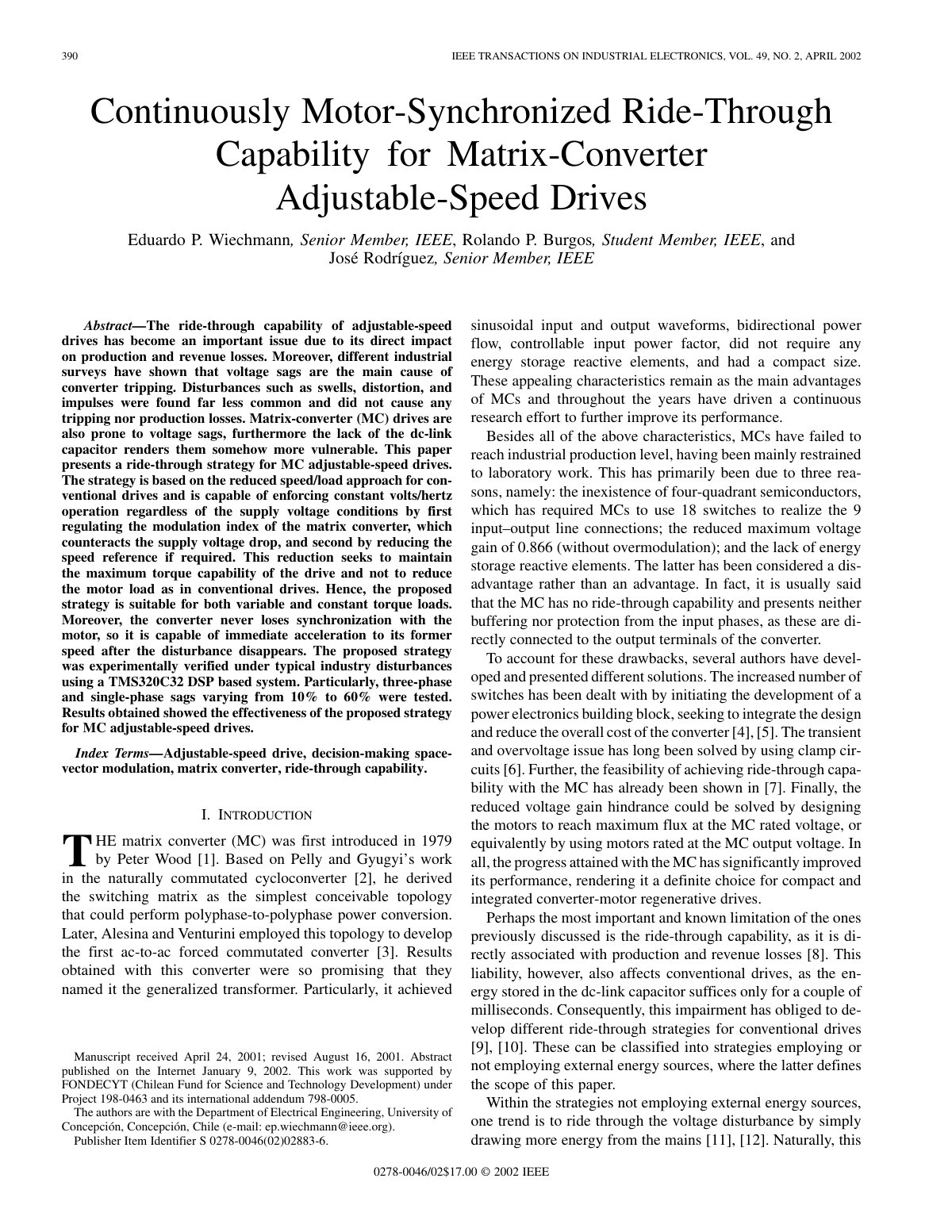 First page of Continuously motor synchronized ride thr