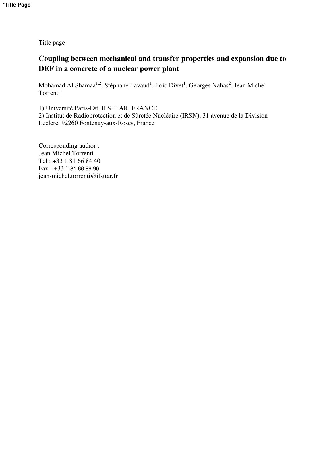 First page of Coupling between mechanical and transfer