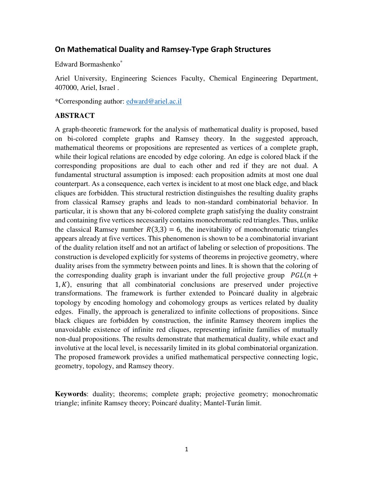 First page of On Mathematical Duality and Ramsey Type
