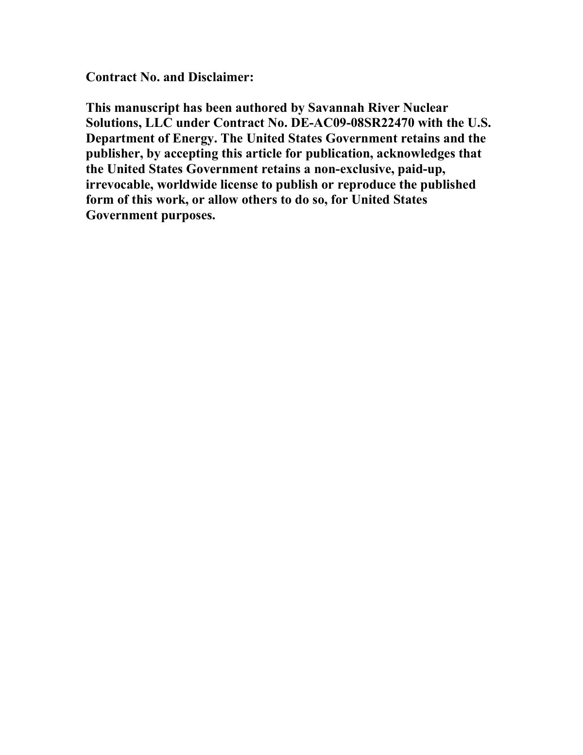 First page of Status of the Development of In-Tank/At-Tank Separations Technologies for High-Level Waste Processing for the U.S. Department of Energy