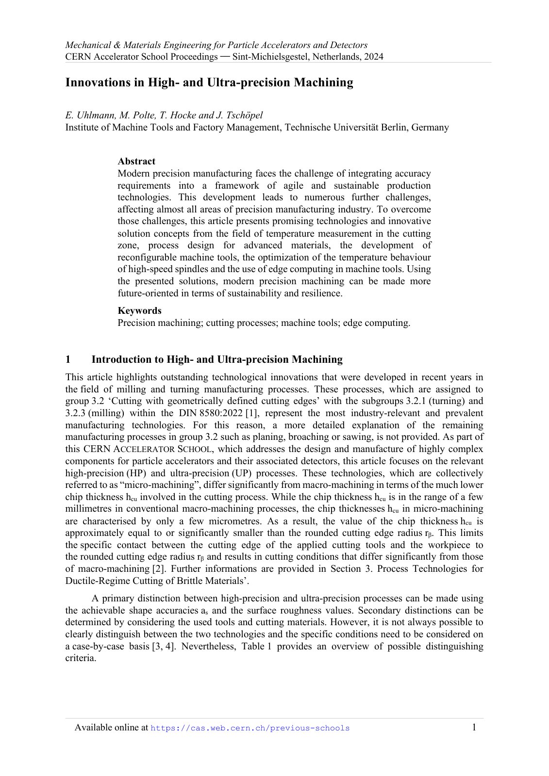 First page of Mechanical & Materials Engineering for Particle Accelerators and Detectors