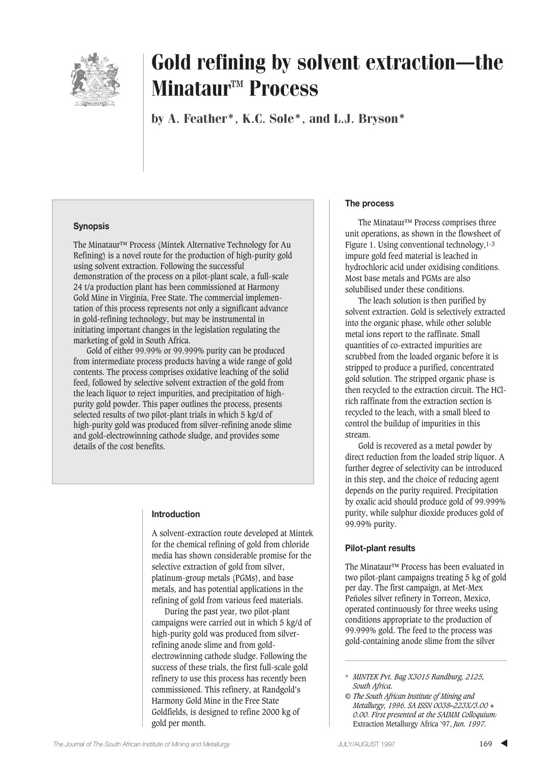 First page of v097n04p169