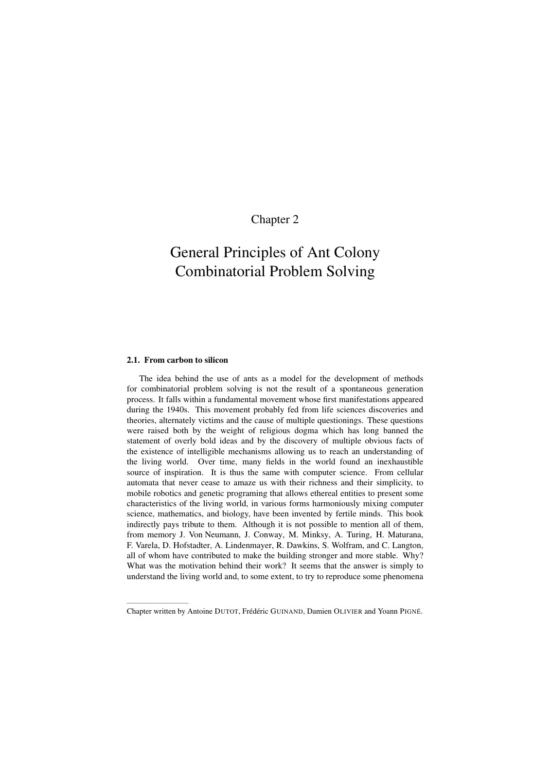 First page of General Principles of Ant Colony Combina