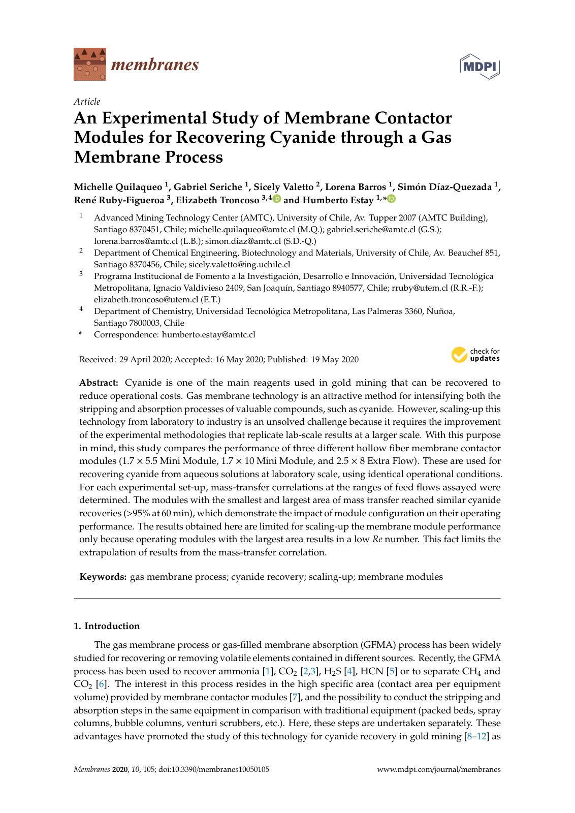 First page of An Experimental Study of Membrane Contac