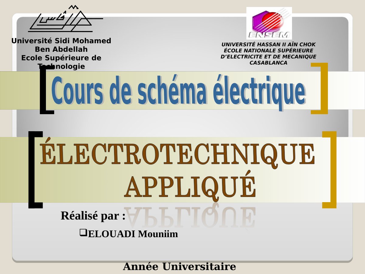 First page of Schémas électriques (électrotechnique appliquée)