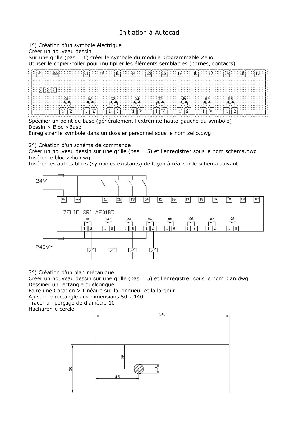 First page of Initiation à Autocad