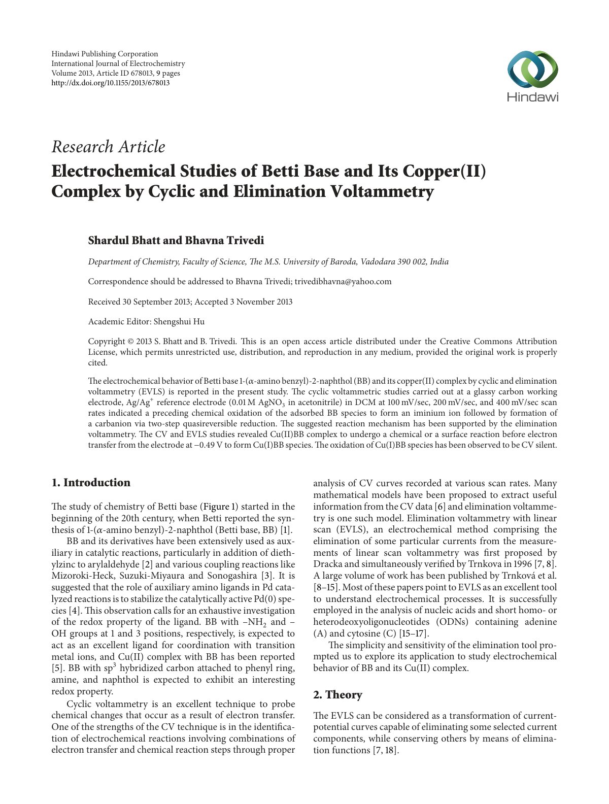 First page of International Journal of Electrochemistr