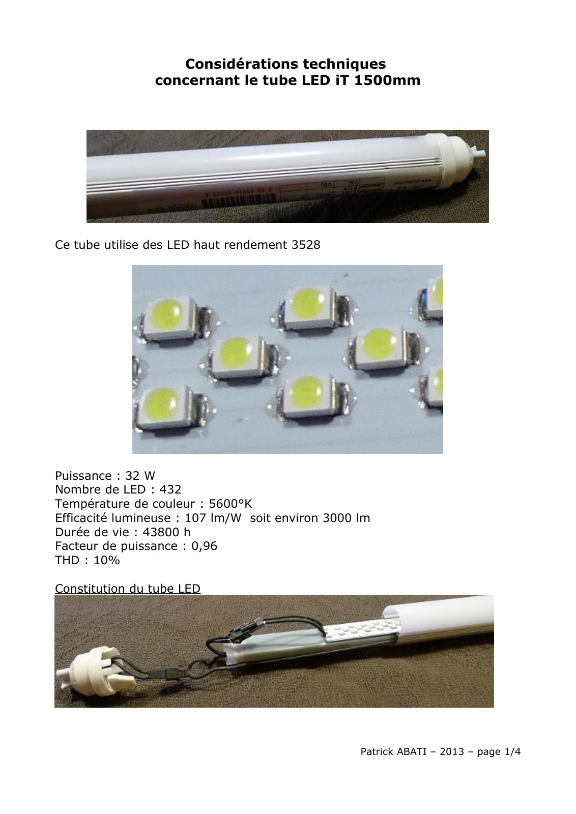 First page of tube led it