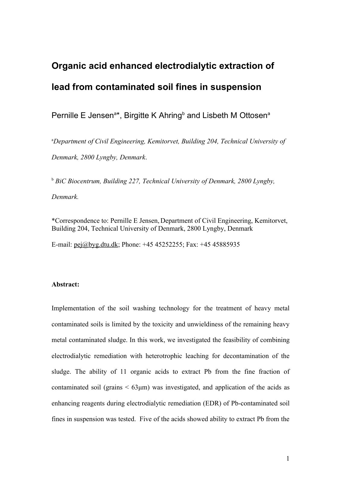 First page of Organic acid enhanced electrodialytic ex