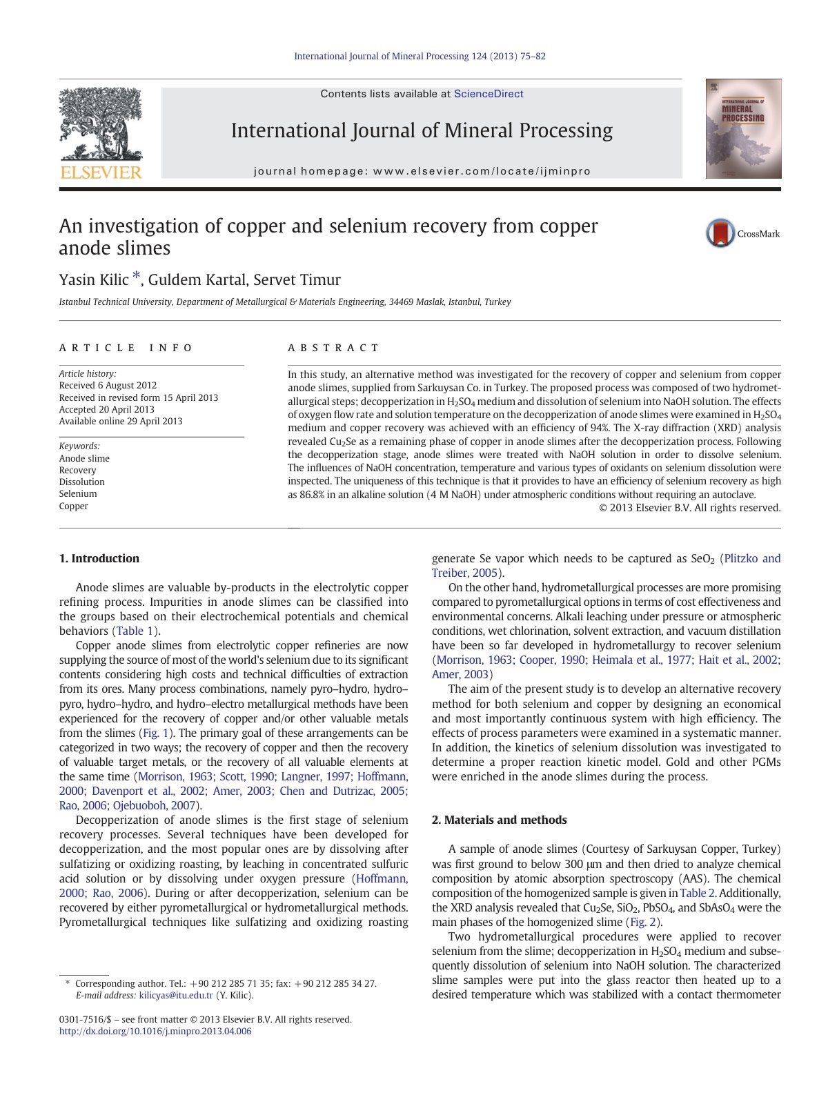 First page of An investigation of copper and selenium