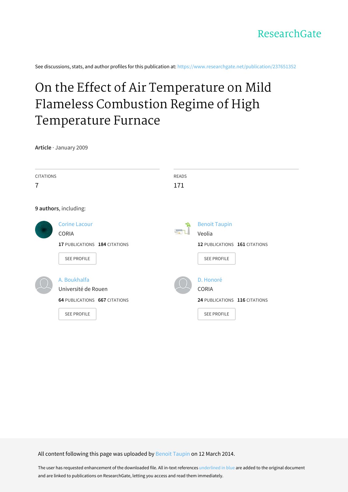 First page of On the effect of air temperature on mild
