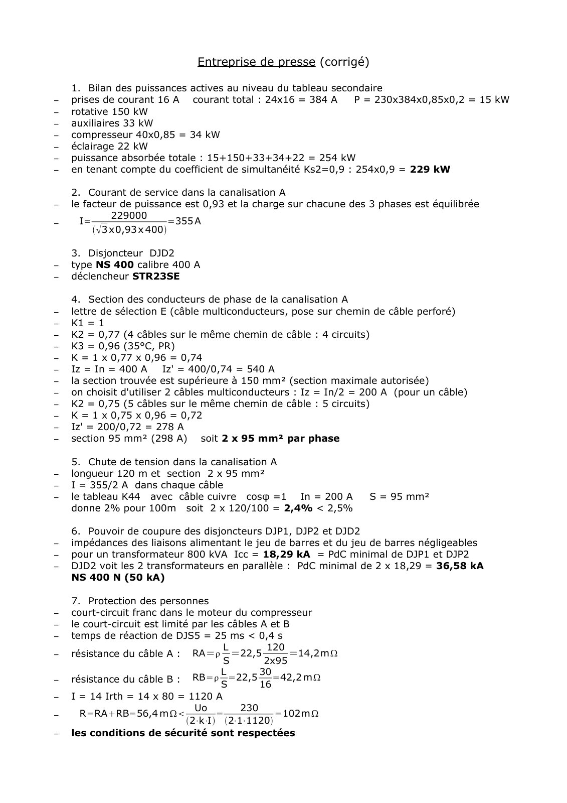 First page of avprj92 corrige