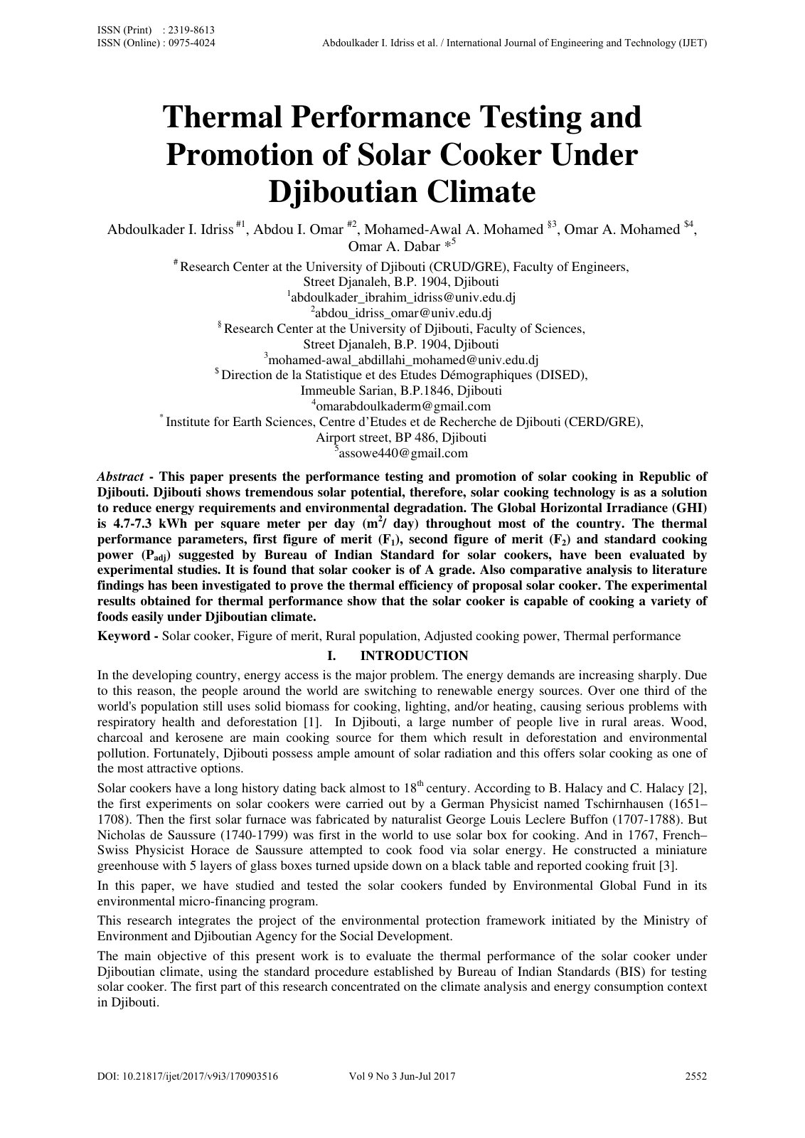 First page of Thermal Performance Testing and Promotio