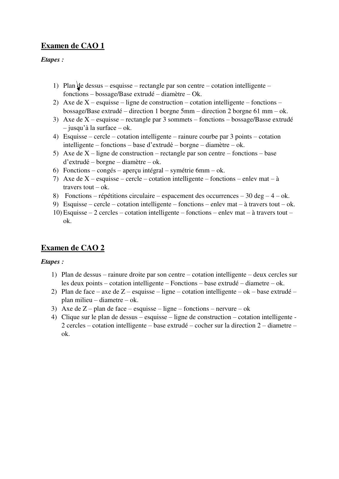 First page of legende examen