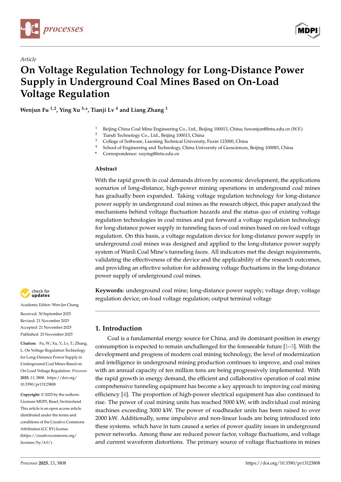 First page of On Voltage Regulation Technology for Long Distance