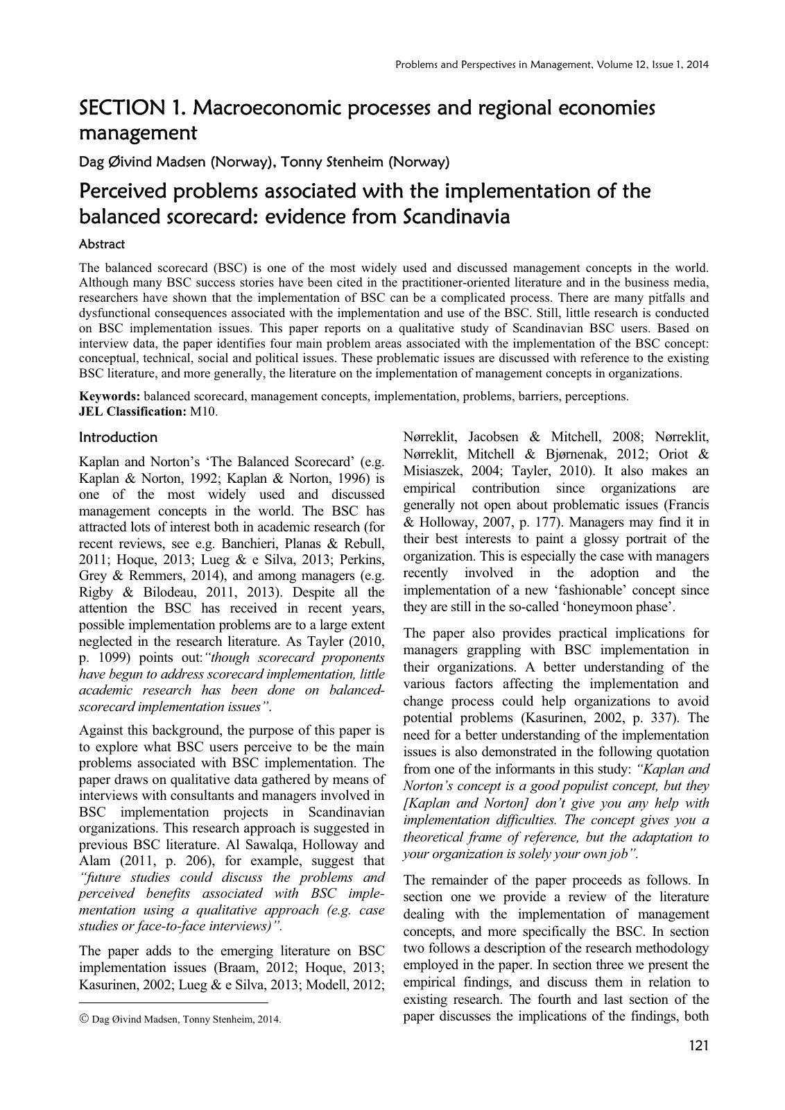 First page of Perceived problems associated with the i