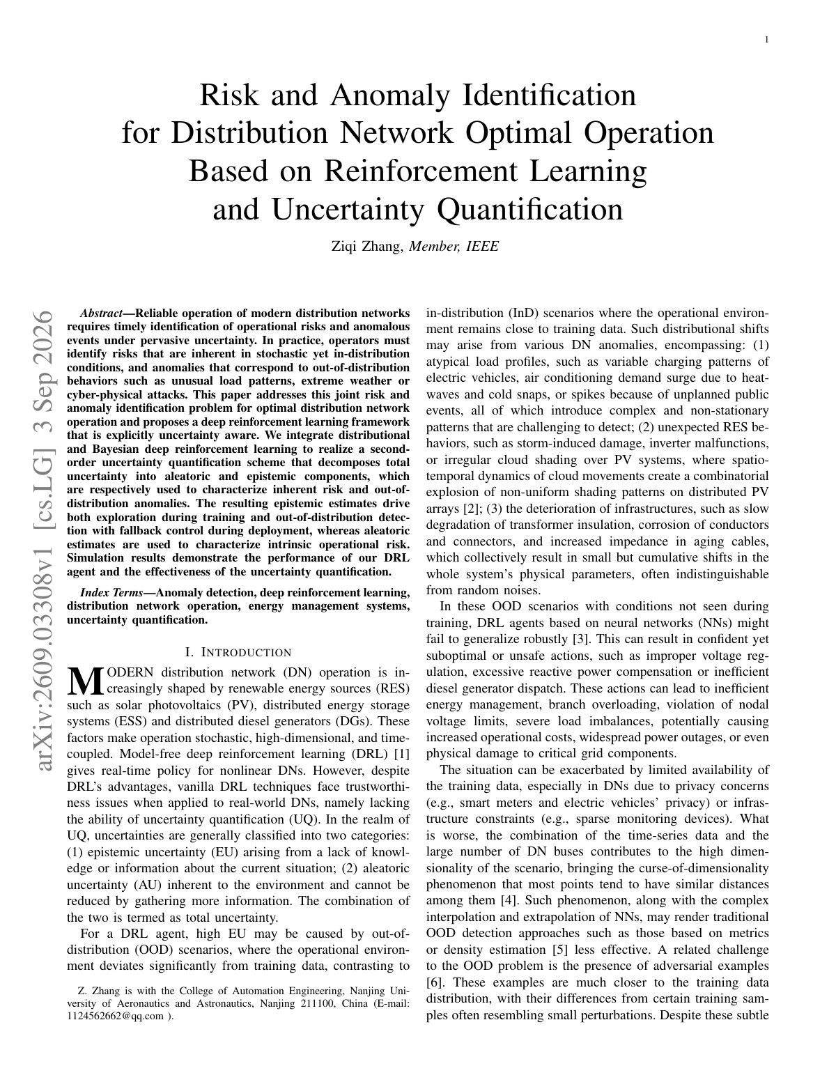First page of 2026 Zhang Distribution Network Risk Anomaly Identification