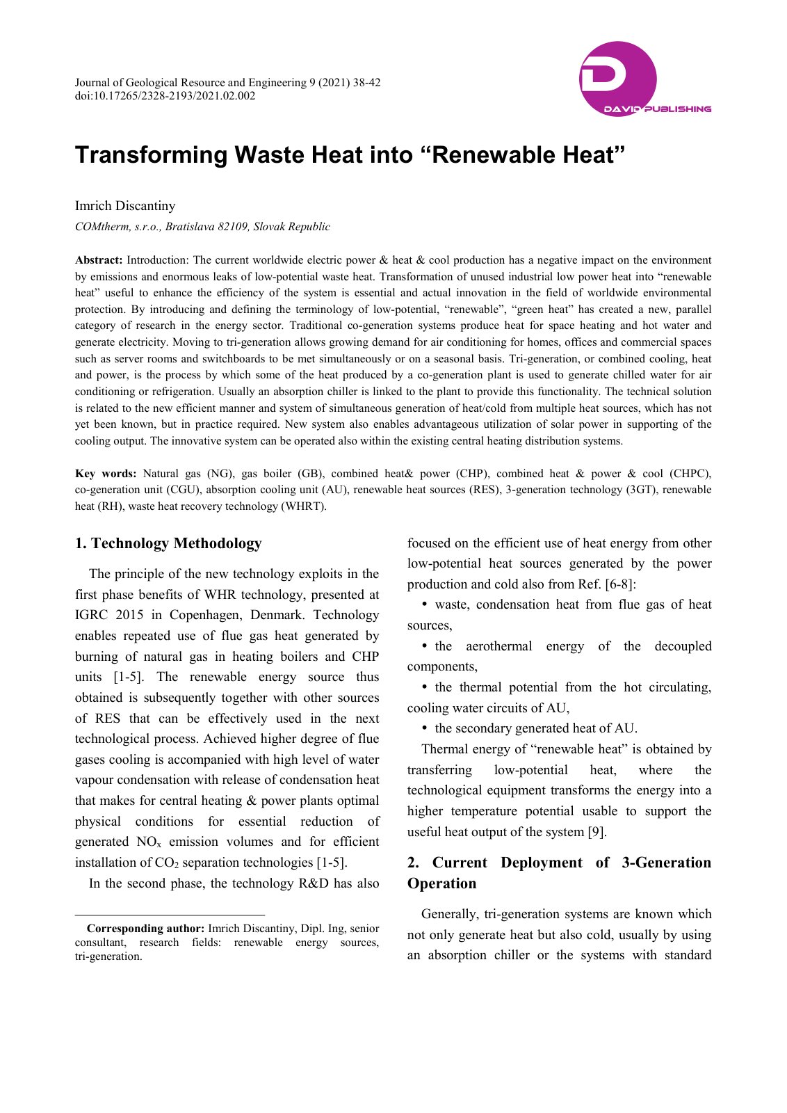 First page of Transforming Waste Heat into Renewable H