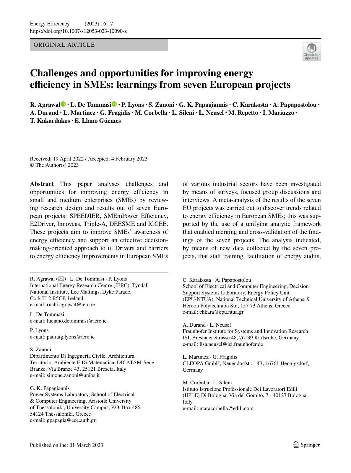 First page of Challenges and opportunities for improvi