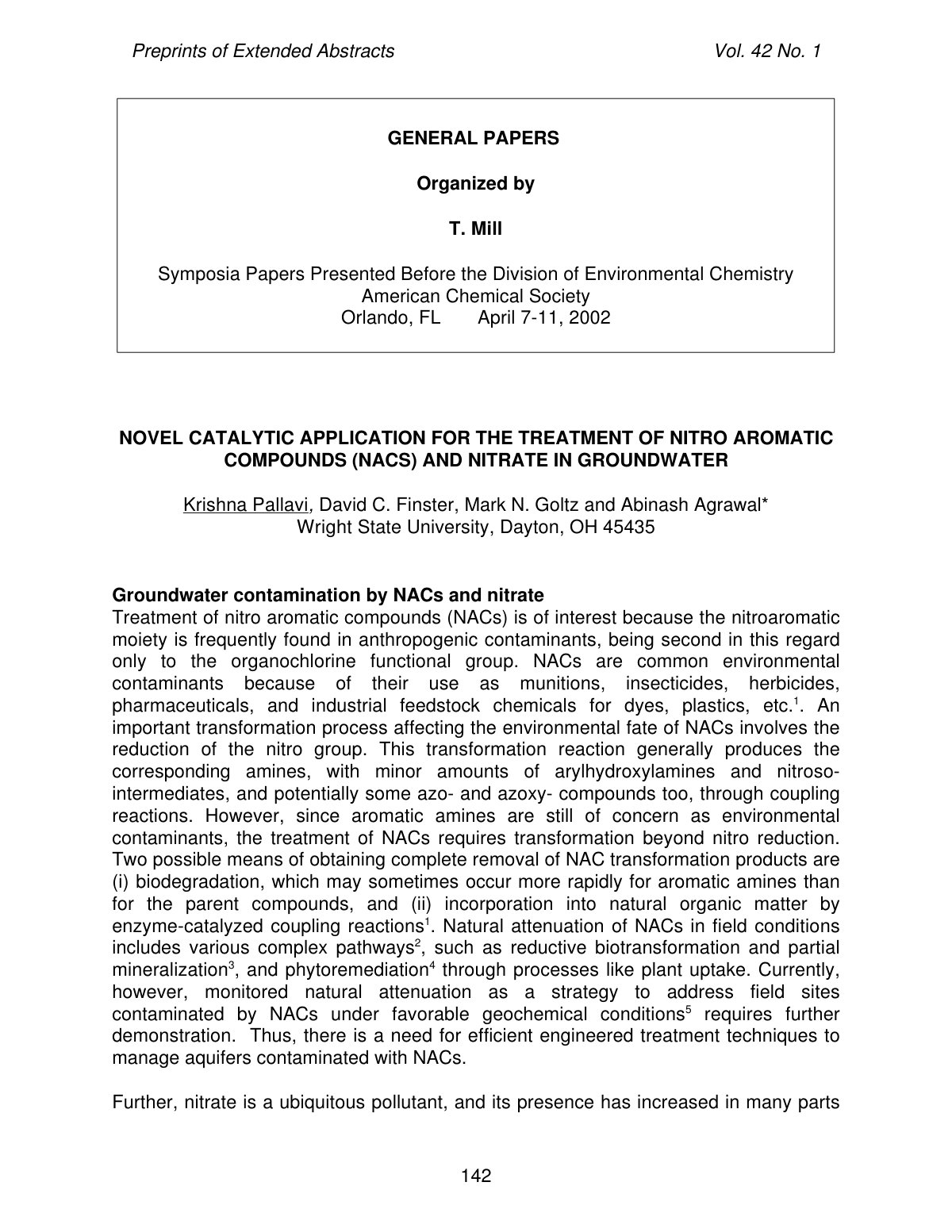 First page of Novel Catalytic Application for the Trea