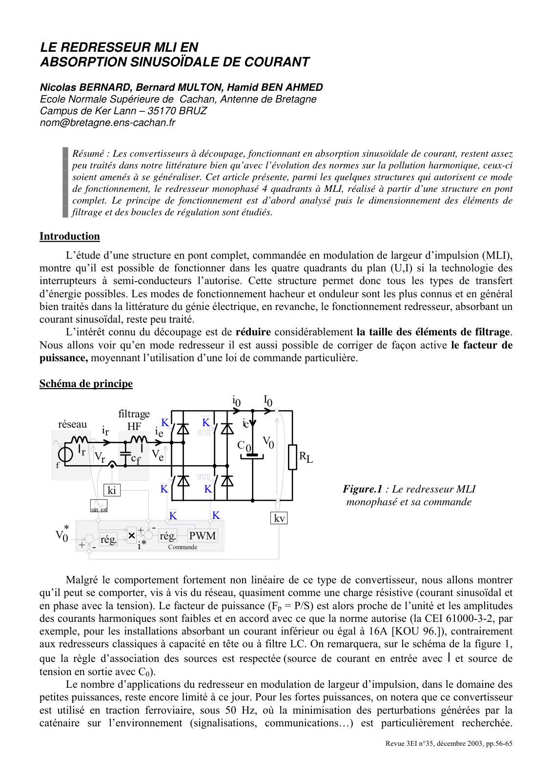 First page of redresseur mli absorption sinus