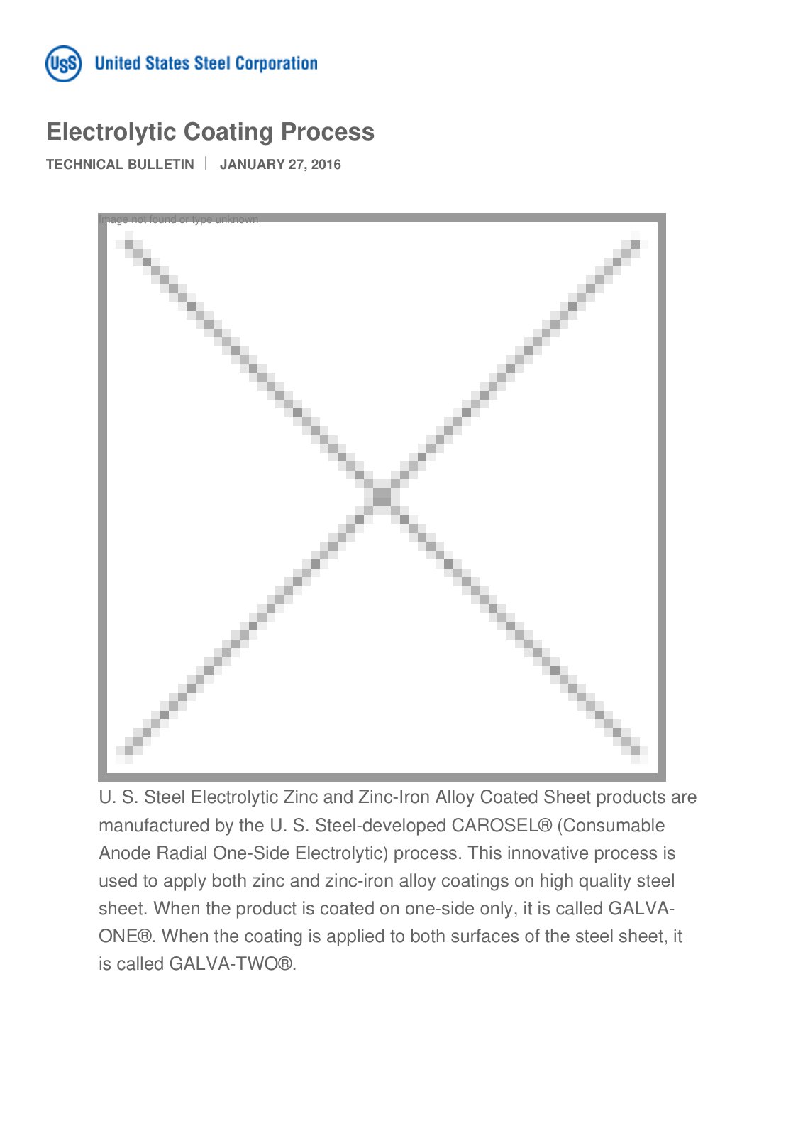 First page of Electrolytic Coating Process