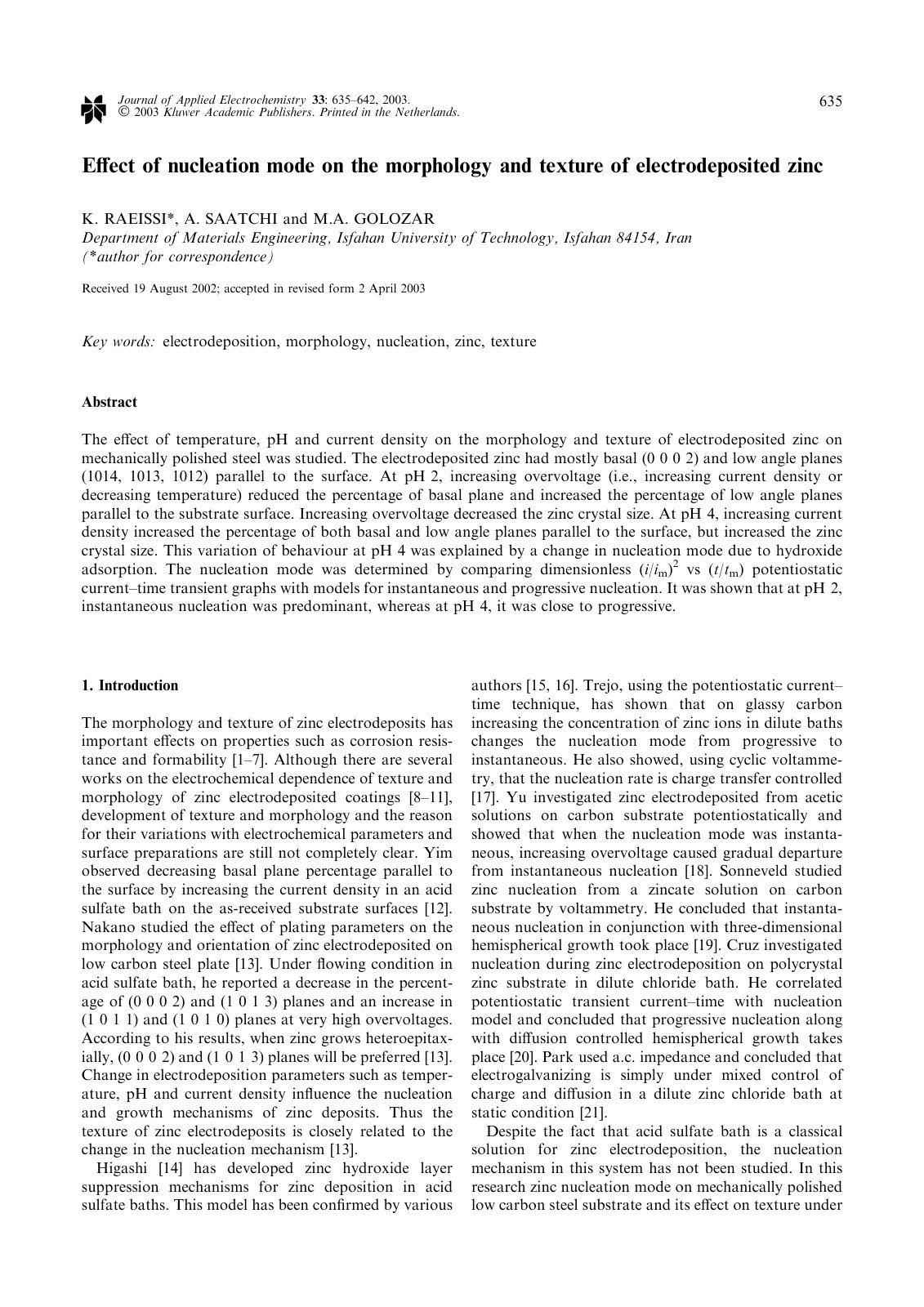 First page of Effect of nucleation mode on the morphol