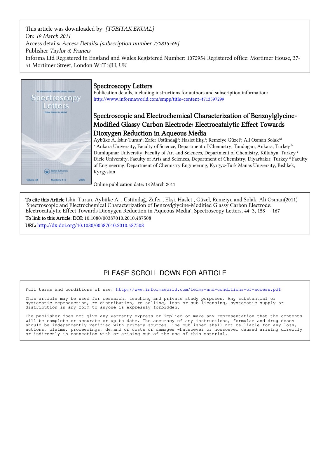 First page of Spectroscopic and electrochemical charac