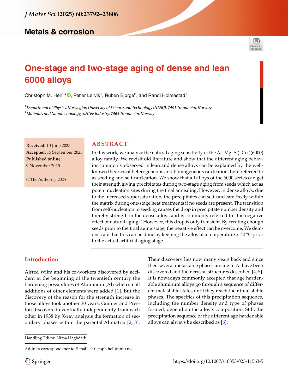 First page of 2025 Hell 6000 Alloy Aging