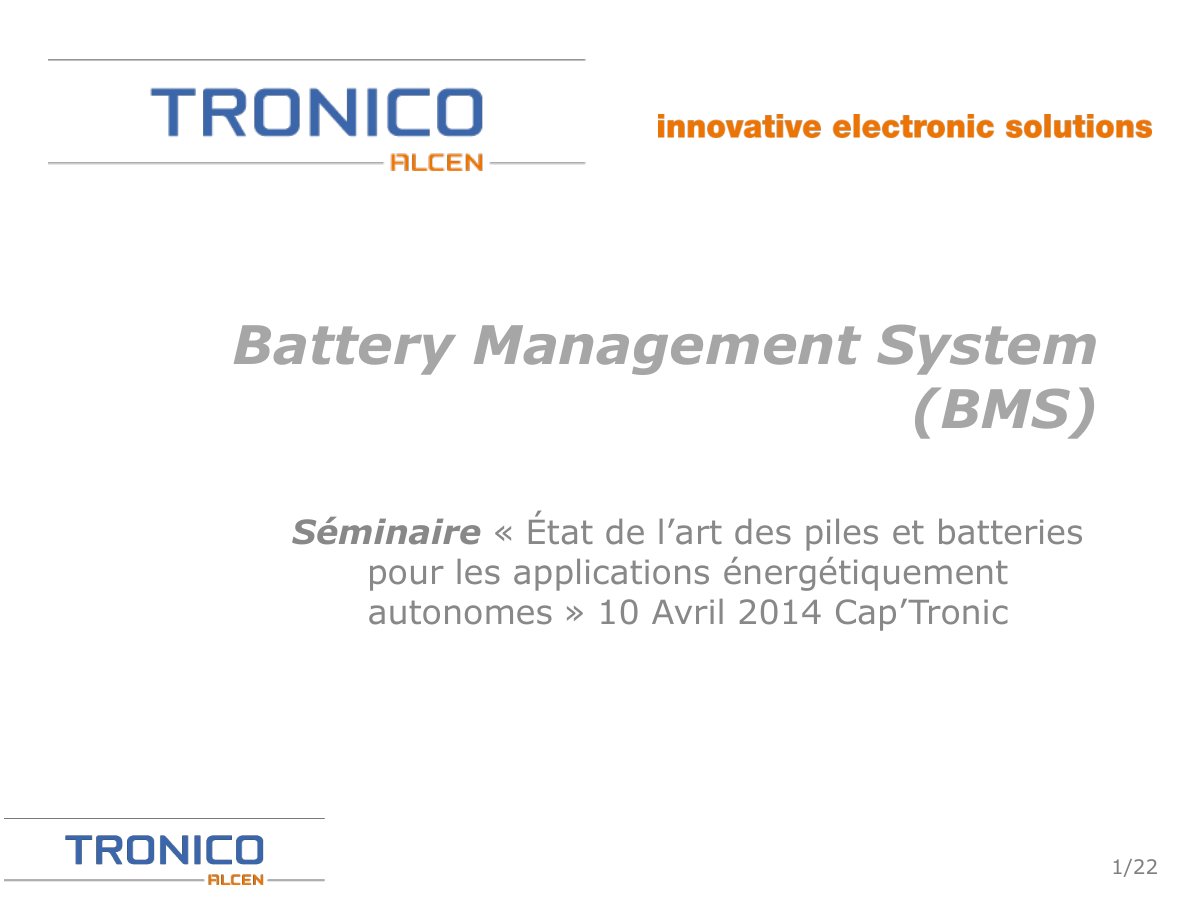 First page of Battery Management System (BMS)
