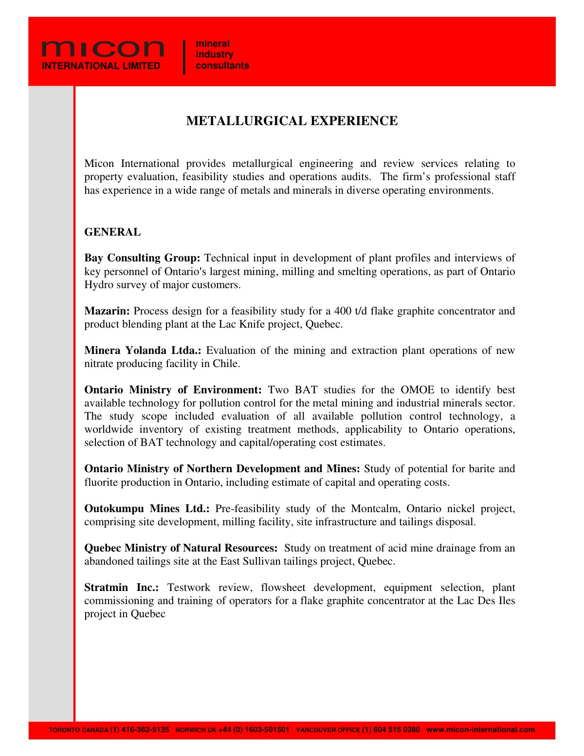 First page of METALLURGICAL%20EXPERIENCE