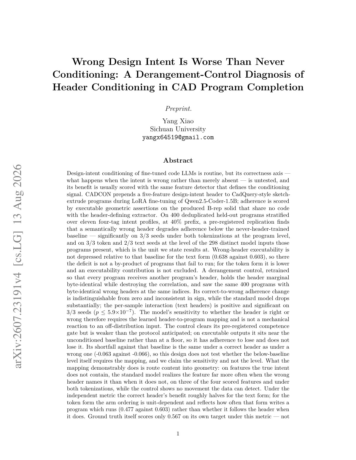 First page of 2026 Xiao CAD Design Intent Conditioning